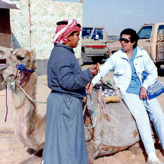 Negotiating a camel ride, Hofuf, Saudi Arabia, Feb. 1992.