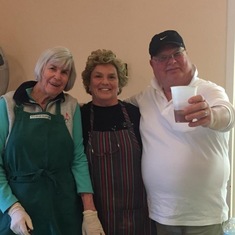 Helen, Dana, & Ron serving up some Irish. 