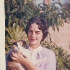 Helen Wegener 1957 at home on Silverfox Road, Los Alamitos, CA