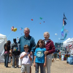 Bill, Sean, Kelly, and Helen - Kite Festival, Brookings, Oregon, July 2009