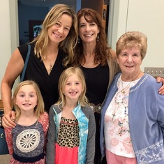 Helen with daughter Kathy, granddaughter Stacia, and great-granddaughters Hannah & Sella, 2017