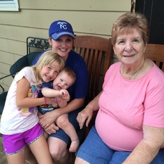 85th birthday – Helen with Abbey, Hannah & Jeffrey III, 2016