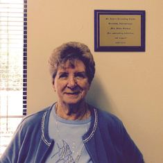 Helen recognized at St. Anne's for her work in the counseling center, 2015