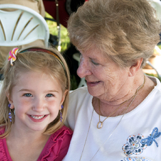 With great-granddaughter Hannah at at Kathy & Mike's Wedding, 2014 