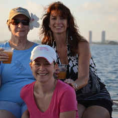 With Kathy & Stacia on the Maitai Catamaran cruise in Waikiki, 2012
