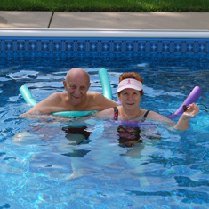 Helen & Jack enjoying the pool, 2011