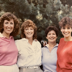 Helen with neighbor friends Suzette & Vickie, and Kathy, 1980s