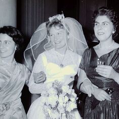 1960 Her best firends Marie Alicia (R) and Rosita (L) at her wedding