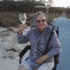 Mom celebrating life at Bald Point, FL, 2011