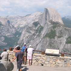 Helga loved the mountains:  admiring Half Dome in Yosemite with Jutta!