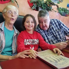 Emma with Nana and Papa August, 2019