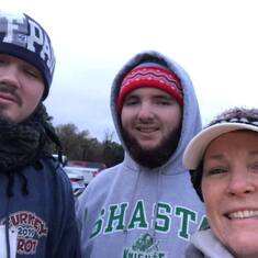 Grandson's Cole, Jake and Daughter Mandy braving the cold on Thanksgiving Day