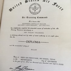 Air training command graduation 1954 Webb AF Base