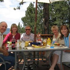 Lunch at Lynn and Charlies' deck in Angel Fire