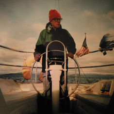 Herb sailing San Juan Islands, Canada Sept 1996