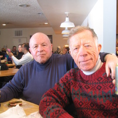 Herb & Bob (best man at our wedding) having lunch at the slopes Angel Fire, NM