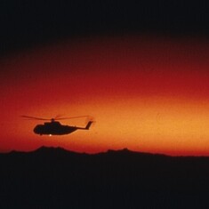 H3 in the sunset 1967 DaNang Air Force Base