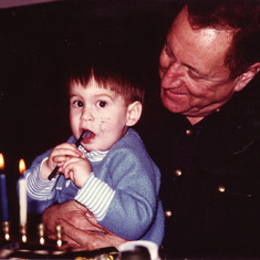 Philip's first Hanukkah ~ and toothbrush, December, 2006