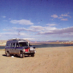 Dad's idea of camping; in the middle of no where; "God's country", where the nearest other campers are 1 mile away.  Lake Powell, Utah
