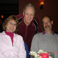 3 Gross - Sarah-Jon and Dad-W1USE At Dad's 90th celebration with friends at the Red Fox.