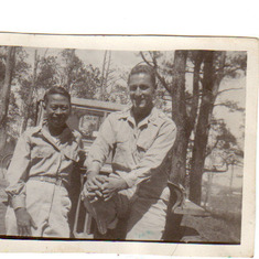 We found this photo of Dad and Toha in Dad's things. Written on the back "these is develope myself. But not so good." From Toha, April, 1946