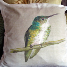 Hummingbird pillow made with love by daughter Mary Ann.