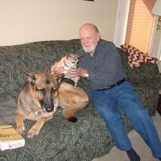 Dad with dogs 2007