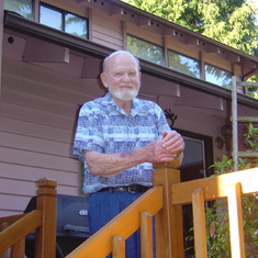 Dad on the deck of his house on NE 145th place