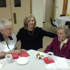 Oldest sister, Ruth, 99 this month, Liz and sister-in-law Evelyn Stroh