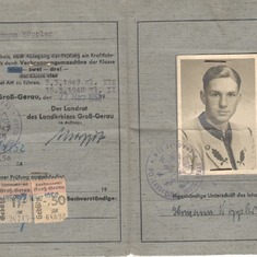 his German driver's license  ---  sein deutscher Führerschein