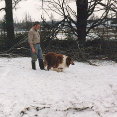 inspecting the damage after the ice storm in January of 1998 --- beim Untersuchen des Schadens nach dem grossen Eisregen im Januar 1998