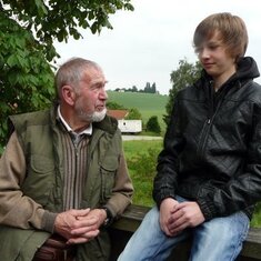 Hermann with Valentin on his last trip to Germany in 2010