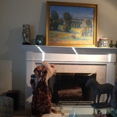 Zim wood sculpture in a private home in January 2015.  Looks wonderful with the rest of the collection.