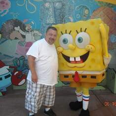 His favorite cartoon character SpongeBob.