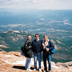 With son Alan and daughter-in-law Renee on top of Pikes Peak - 2001