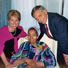 With Edythe Scott Bagley, sister of Coretta Scott King, at Edythe's 80th birthday party - 2005