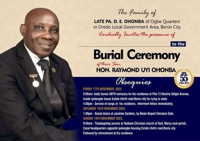 Honourable Raymond Uyi Ohonba