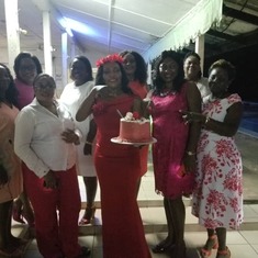 Celebrating her 51st birthday with friends