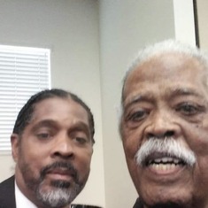 Larry and Dad at Mr. Caldwell’s funeral September 2018