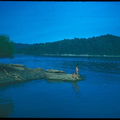 1968 Family Camping:   Dale Hollow TN  Laura and Stephen by water