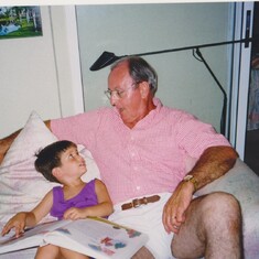 Grandpa and Sterling reading