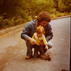 Dorothy 14 months old with her Daddy. 1980