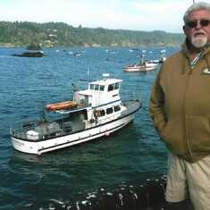 Dad at Port of Brookings, Oregon. Had a favorite See Food place, he liked to visit. 