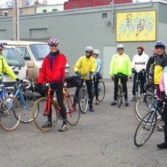 The Century Ride gang, including several regulars, January 2006. Howard took the photo.