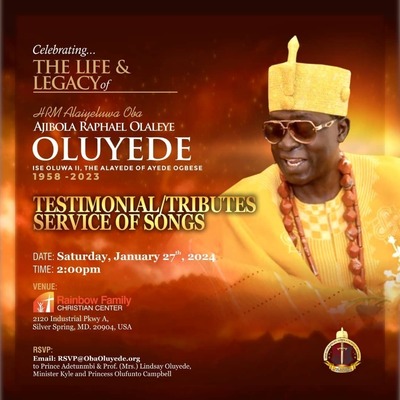 HRM ALAIYELUWA OBA AJIBOLA OLALEYE OLUYEDE -Ise Oluwa II, the Alayede of Ayede Ogbese