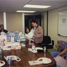 Baby shower at work.  I believe this was when Chi was pregnant with Vivian.  Sorry about the quality