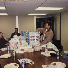 Baby shower at work.  I believe this was when Chi was pregnant with Vivian.  Sorry about the quality