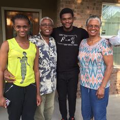 Ebuka and Ifeanyi Ekpunobi with grand uncle Hubert and grand aunty Uche in Houston 2017 