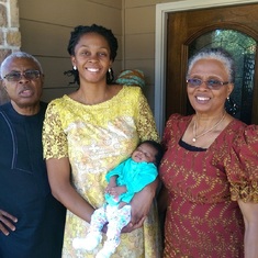 With Aunt Uche and Uncle Hubert during Tara's dedication