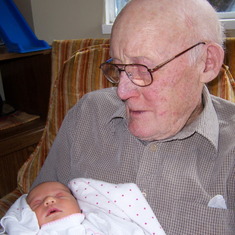 Hugh with great-granddaughter Lydia